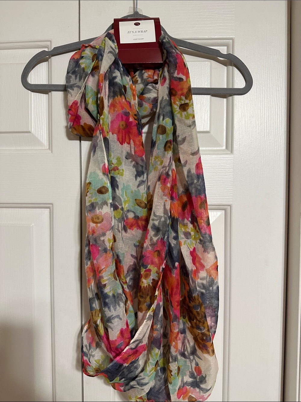 It's A Wrap Floral Multicolor Women's Scarf - Pink, Green & Gray
